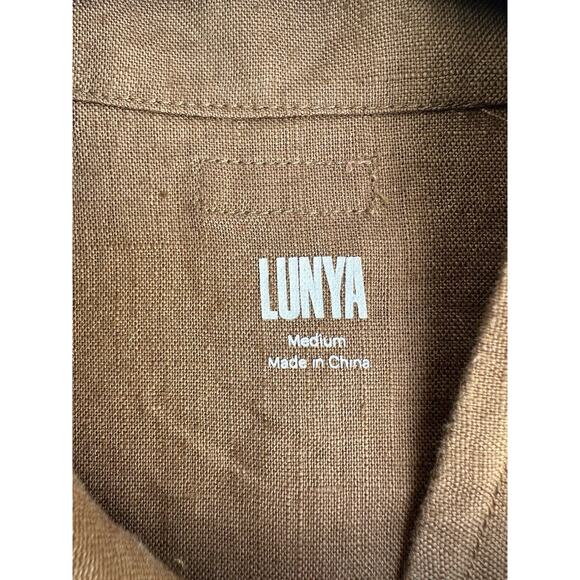 Lunya Woven Linen Sleeveless Shirt Tank in Brown Size Medium NWT - Picture 11 of 16